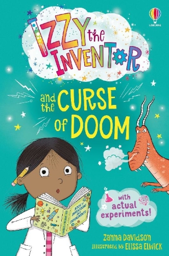 Buchcover und Innenansicht für das Buch: Izzy the Inventor and the Curse of Doom
