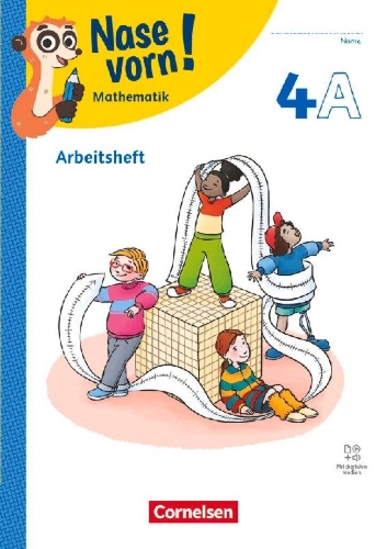 Buchcover und Innenansicht für das Buch: Nase vorn! 4. Schuljahr - Lehrwerk für Mathematik - Ausgabe 2023 - Arbeitsheft Teil A und B