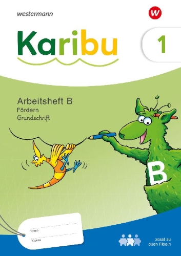 Buchcover und Innenansicht für das Buch: Karibu Arbeitsheft Fördern 1 (B) Grundschrift