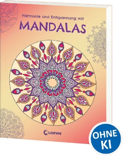 Buchcover und Innenansicht für das Buch: Harmonie und Entspannung mit Mandalas