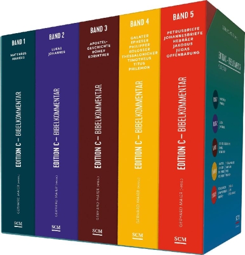 Buchcover und Innenansicht für das Buch: Edition C Bibelkommentar, Neues Testament, Gesamtausgabe im Schuber