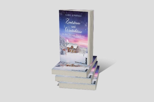 Buchcover und Innenansicht für das Buch: Zimtsterne und Winterküsse in der kleinen Bäckerei