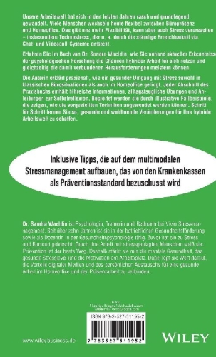 Buchcover und Innenansicht für das Buch: Praxisbuch Stressmanagement für die hybride Arbeitswelt