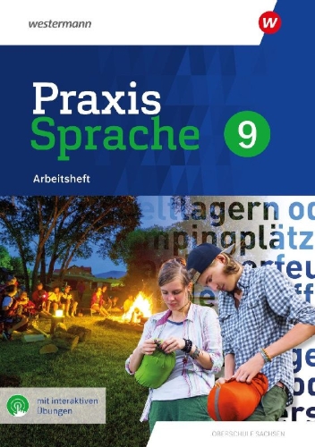 Buchcover und Innenansicht für das Buch: Praxis Sprache 9. Arbeitsheft mit interaktiven Übungen. Differenzierende Ausgabe für Sachsen