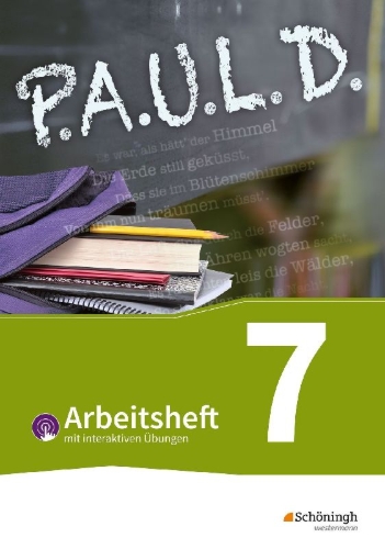 Buchcover und Innenansicht für das Buch: P.A.U.L. D. (Paul) 7. Arbeitsheft  mit interaktiven Übungen. Für Gymnasien und Gesamtschulen - Bisherige Ausgabe