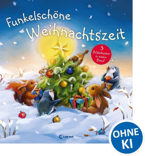 Buchcover und Innenansicht für das Buch: Funkelschöne Weihnachtszeit