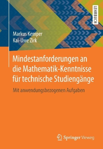 Buchcover und Innenansicht für das Buch: Mindestanforderungen an die Mathematik-Kenntnisse für technische Studiengänge