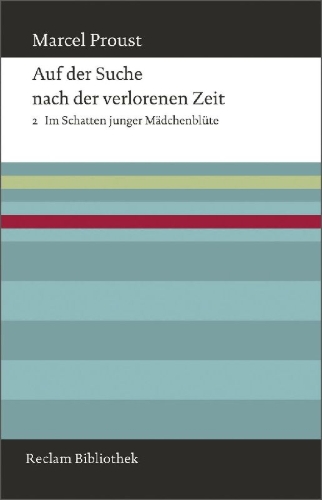 Buchcover und Innenansicht für das Buch: Auf der Suche nach der verlorenen Zeit. Band 2: Im Schatten junger Mädchenblüte