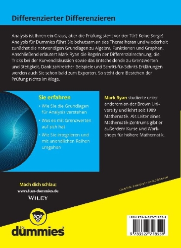 Buchcover und Innenansicht für das Buch: Analysis für Dummies