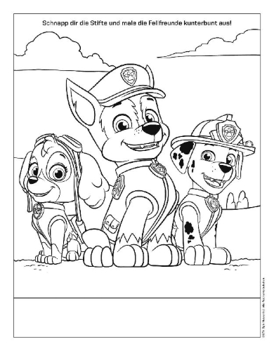 Buchcover und Innenansicht für das Buch: PAW Patrol: Mein Mal- und Stickerspaß