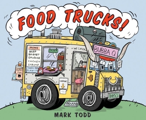 Buchcover und Innenansicht für das Buch: Food Trucks!