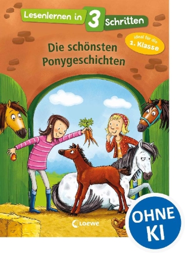 Buchcover und Innenansicht für das Buch: Lesenlernen in 3 Schritten - Die schönsten Ponygeschichten