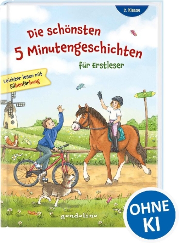 Buchcover und Innenansicht für das Buch: Die schönsten 5 Minutengeschichten für Erstleser, 2. Klasse