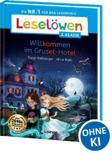 Buchcover und Innenansicht für das Buch: Leselöwen 2. Klasse - Willkommen im Grusel-Hotel