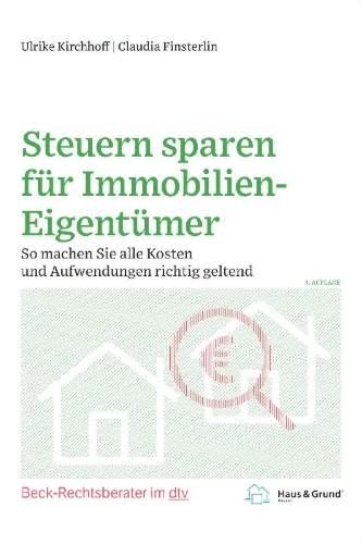 Buchcover und Innenansicht für das Buch: Steuern sparen für Immobilien-Eigentümer