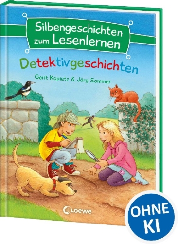 Buchcover und Innenansicht für das Buch: Silbengeschichten zum Lesenlernen - Detektivgeschichten