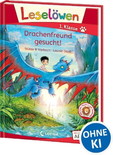 Buchcover und Innenansicht für das Buch: Leselöwen 1. Klasse - Drachenfreund gesucht!