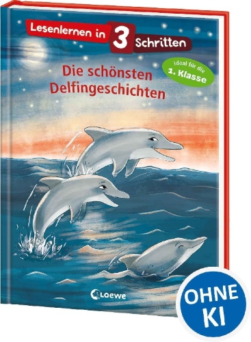 Buchcover und Innenansicht für das Buch: Lesenlernen in 3 Schritten - Die schönsten Delfingeschichten