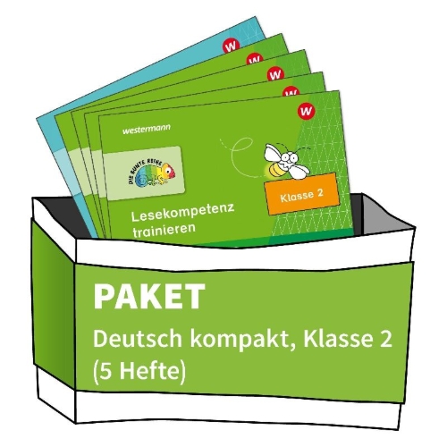 Buchcover und Innenansicht für das Buch: DIE BUNTE REIHE - Deutsch. Paket kompakt Klasse 2 (5 Hefte)