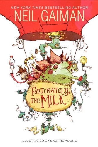 Buchcover und Innenansicht für das Buch: Fortunately, the Milk