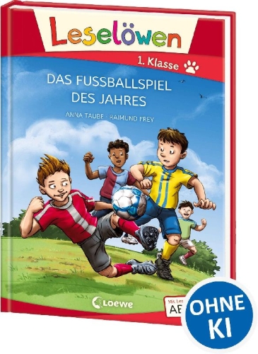 Buchcover und Innenansicht für das Buch: Leselöwen 1. Klasse - Das Fußballspiel des Jahres