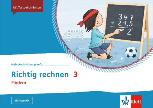 Buchcover und Innenansicht für das Buch: Mein Anoki-Übungsheft. Richtig rechnen 3. Fördern