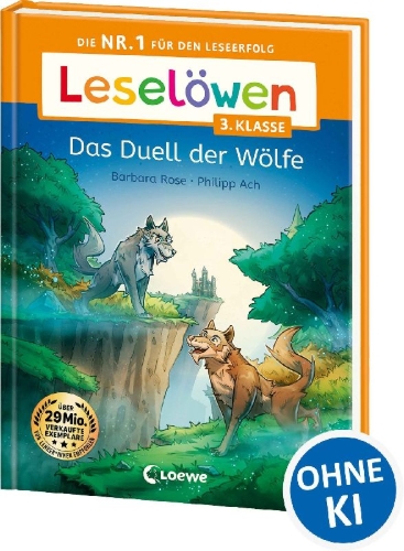 Buchcover und Innenansicht für das Buch: Leselöwen 3. Klasse - Das Duell der Wölfe