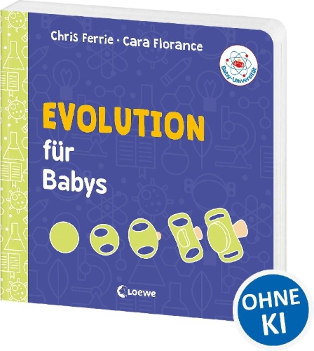 Buchcover und Innenansicht für das Buch: Baby University: Evolution for Babies (OT)