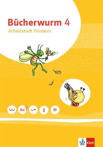 Buchcover und Innenansicht für das Buch: Bücherwurm Sprachbuch 4. Arbeitsheft Fördern und Inklusion Klasse 4. Ausgabe Berlin, Brandenburg, Mecklenburg-Vorpommern, Sachsen, Sachsen-Anhalt, Thüringen