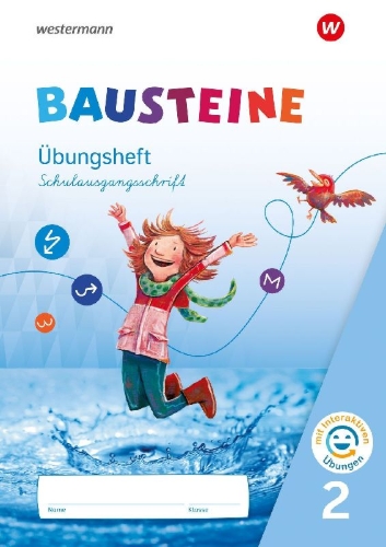 Buchcover und Innenansicht für das Buch: BAUSTEINE Sprachbuch und Spracharbeitshefte. Übungsheft 2 Schulausgangsschrift mit interaktiven Übungen