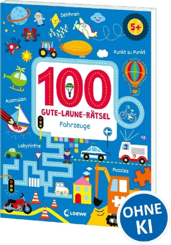 Buchcover und Innenansicht für das Buch: 100 Jeux Amusants: Les véhicules