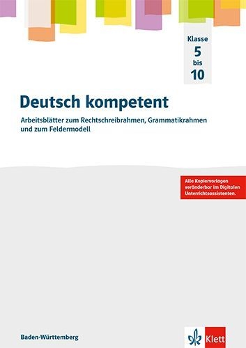 Buchcover und Innenansicht für das Buch: Deutsch kompetent 5-10. Ausgabe Baden-Württemberg
