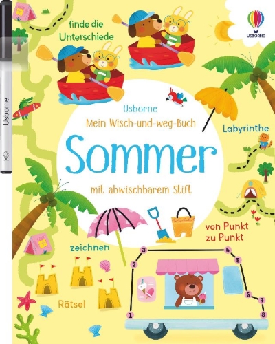 Buchcover und Innenansicht für das Buch: Mein Wisch-und-weg-Buch: Sommer