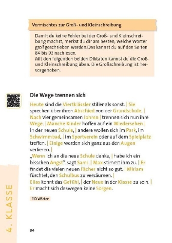 Buchcover und Innenansicht für das Buch: 150 Diktate 2. bis 4. Klasse: Regeln und Texte zum Üben