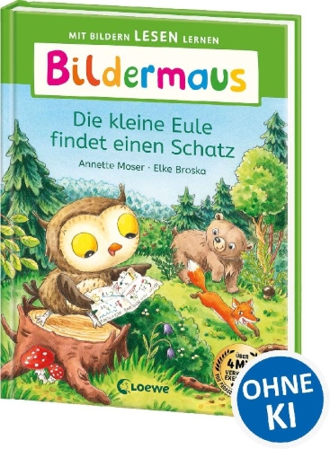 Buchcover und Innenansicht für das Buch: Bildermaus - Die kleine Eule findet einen Schatz