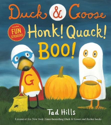 Buchcover und Innenansicht für das Buch: Duck & Goose, Honk! Quack! Boo!