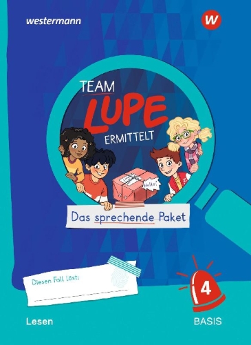 Buchcover und Innenansicht für das Buch: TEAM LUPE ERMITTELT - Übungshefte. Lesen 4