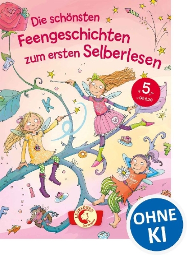 Buchcover und Innenansicht für das Buch: Die schönsten Feengeschichten zum ersten Selberlesen