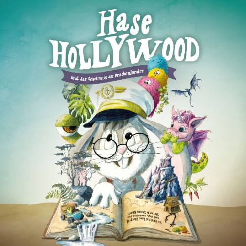 Buchcover und Innenansicht für das Buch: Hase Hollywood und das Geheimnis des Drachenlandes - Audio CDs