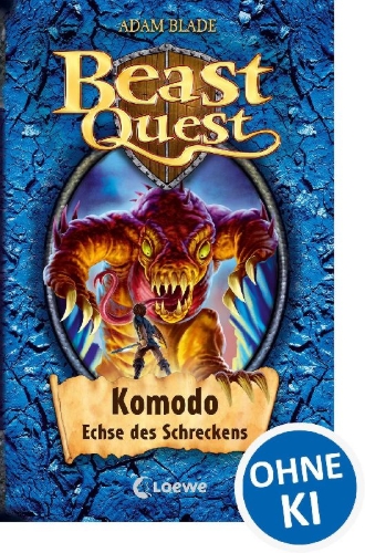 Buchcover und Innenansicht für das Buch: Beast Quest 31. Komodo, Echse des Schreckens