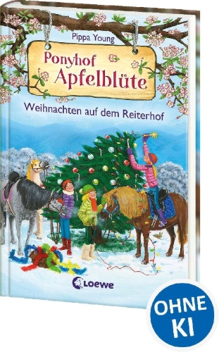 Buchcover und Innenansicht für das Buch: Ponyhof Apfelblüte - Weihnachten auf dem Reiterhof
