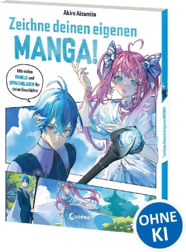 Buchcover und Innenansicht für das Buch: Zeichne deinen eigenen Manga!