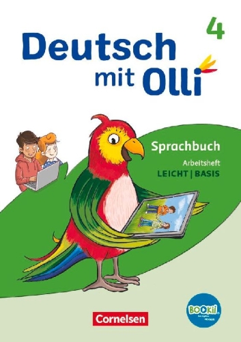 Buchcover und Innenansicht für das Buch: Deutsch mit Olli Sprache 2-4 4. Schuljahr. Arbeitsheft Leicht / Basis -  Mit BOOKii-Funktion und Testheft