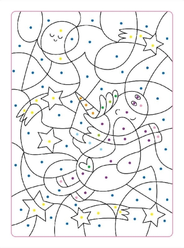 Buchcover und Innenansicht für das Buch: Mes Coloriages Magiques - Les Licornes