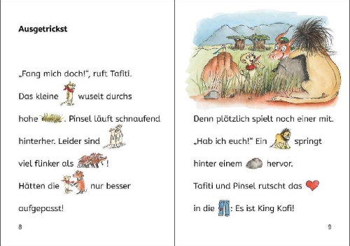 Buchcover und Innenansicht für das Buch: Bildermaus - Tafiti schläft woanders