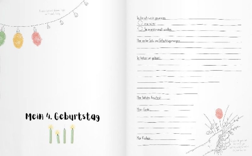 Buchcover und Innenansicht für das Buch: Hipp, hipp, hurra! MEIN GEBURTSTAGSBUCH
