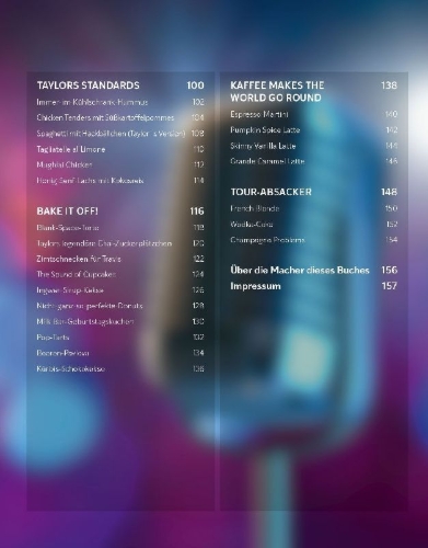 Buchcover und Innenansicht für das Buch: Taylor's Kitchen - Das ultimative Swiftie-Kochbuch