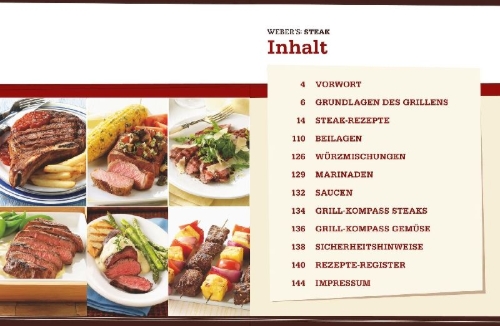 Buchcover und Innenansicht für das Buch: Weber's Steak