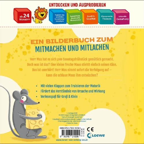 Buchcover und Innenansicht für das Buch: Herr Max und die schlaue Maus