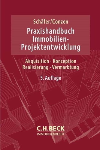 Buchcover und Innenansicht für das Buch: Praxishandbuch der Immobilien-Projektentwicklung